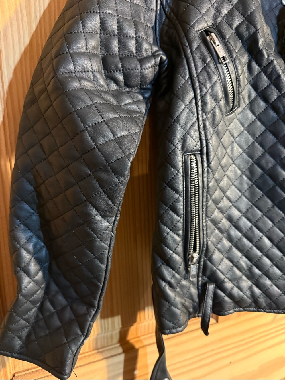 RARE IMPORTED monster high Black Quilted Faux Leather Girls Jacket with Zippers